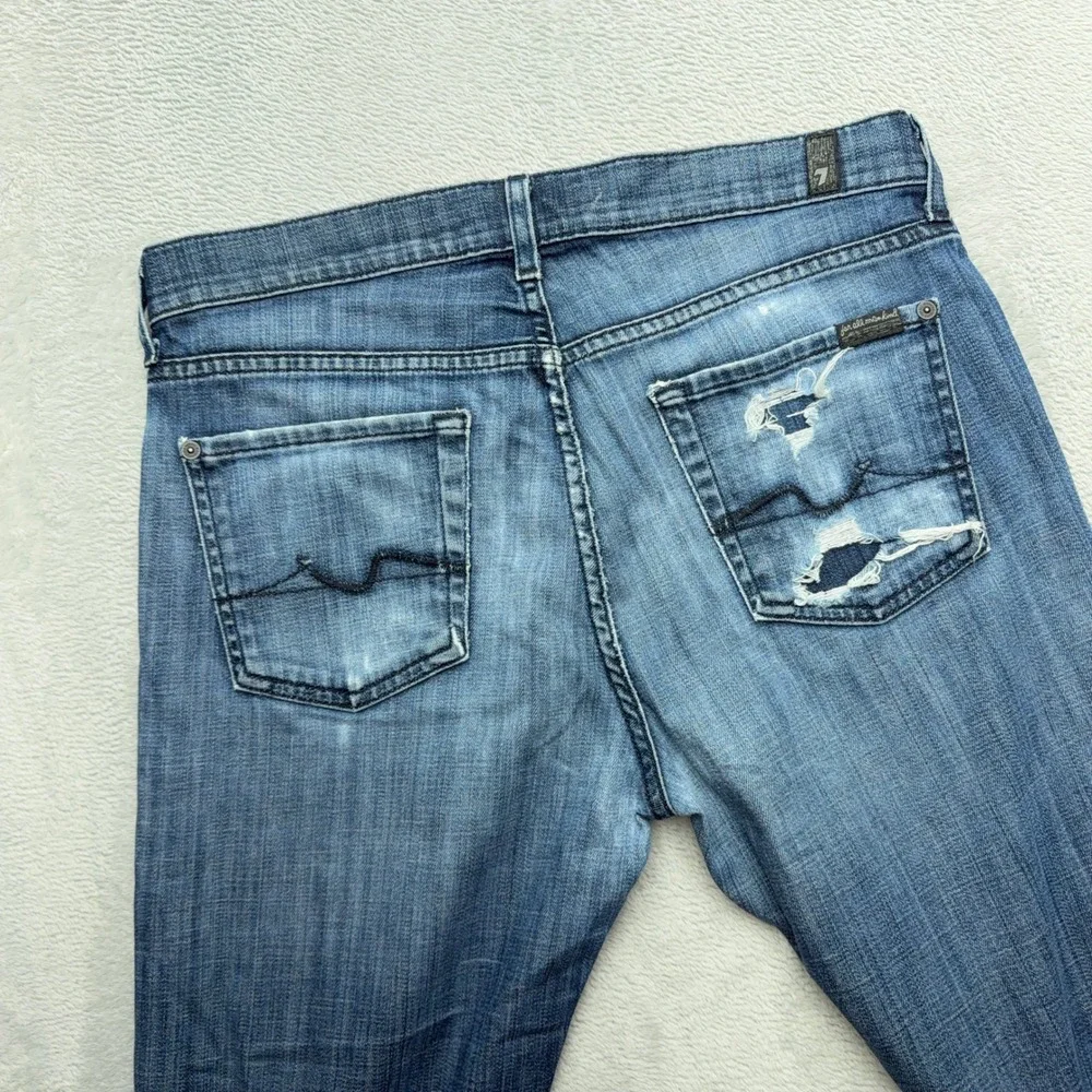7 For All Mankind Jeans Mens 30 Blue Austyn Relaxed Straight Leg Denim
